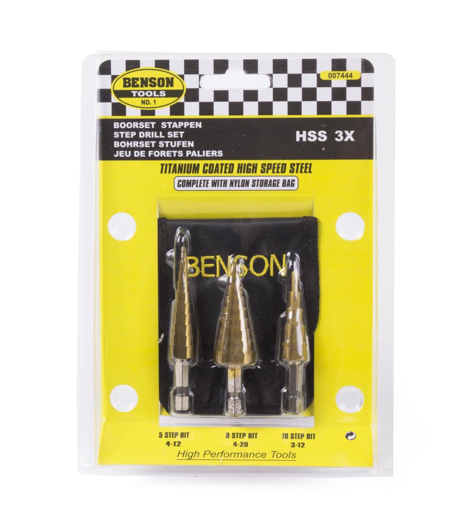 Drill set graduated 3 pcs HSS titan