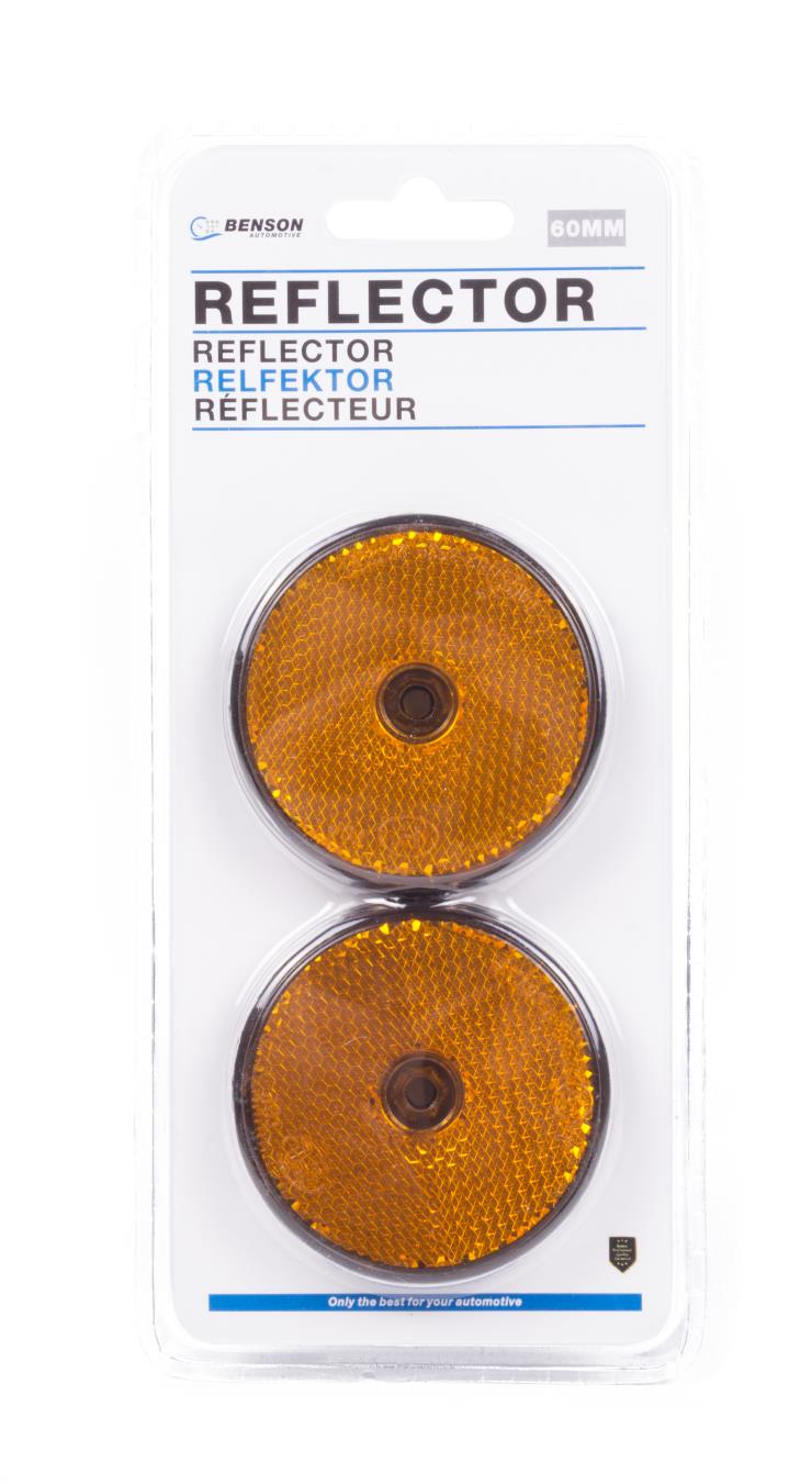Reflektor rund orange 60 mm 2-tlg E4
