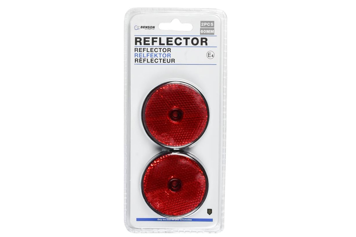 Reflector round red 60 mm 2 pcs E4
