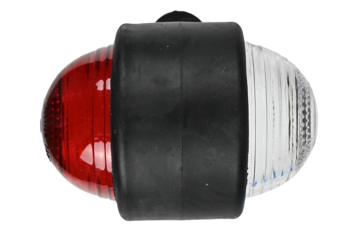 Feu latéral gomme sur tige 125 mm rouge/blanc e-mark 12V