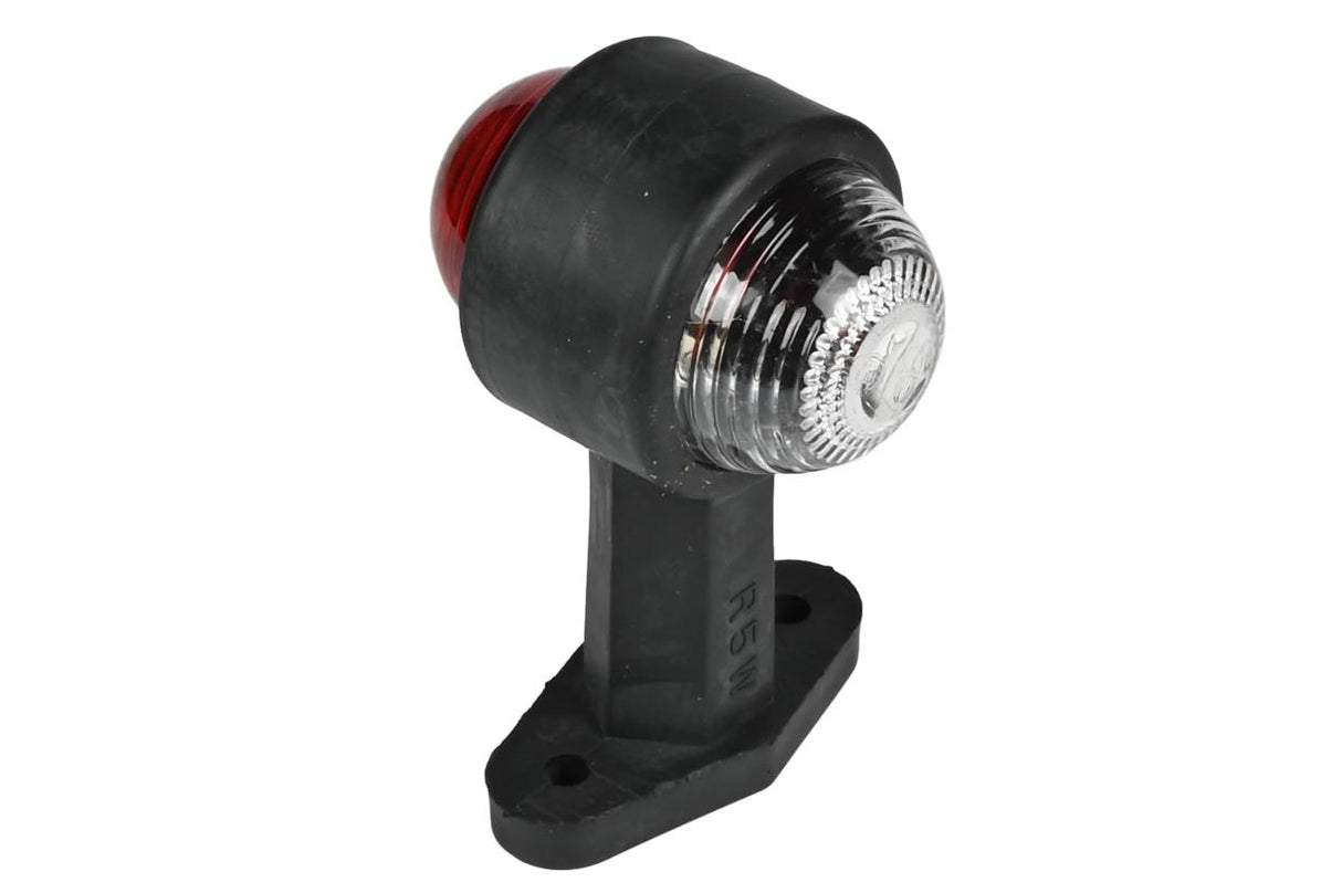 Feu latéral gomme sur tige 125 mm rouge/blanc e-mark 12V