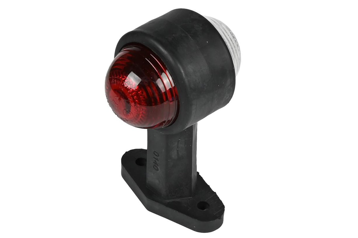 Feu latéral gomme sur tige 125 mm rouge/blanc e-mark 12V