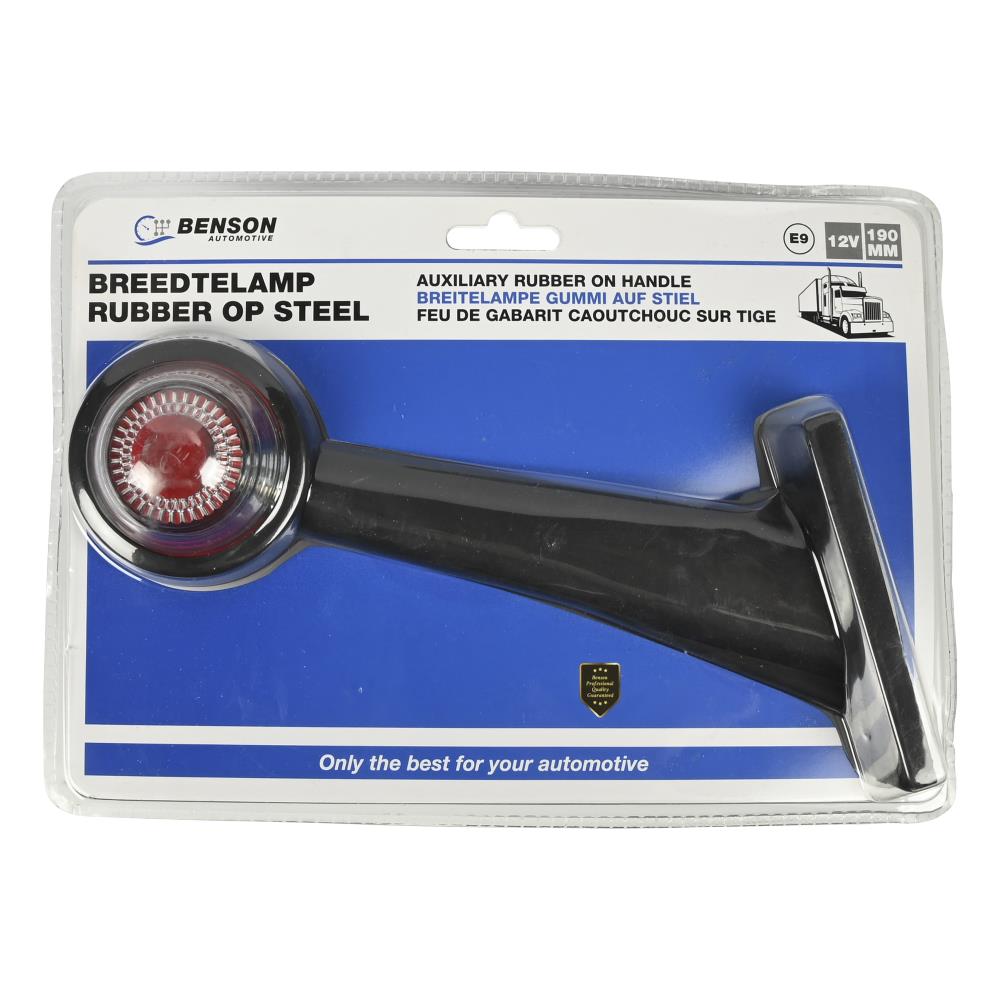 Feu latéral gomme manche 190 mm rouge/blanc e-mark