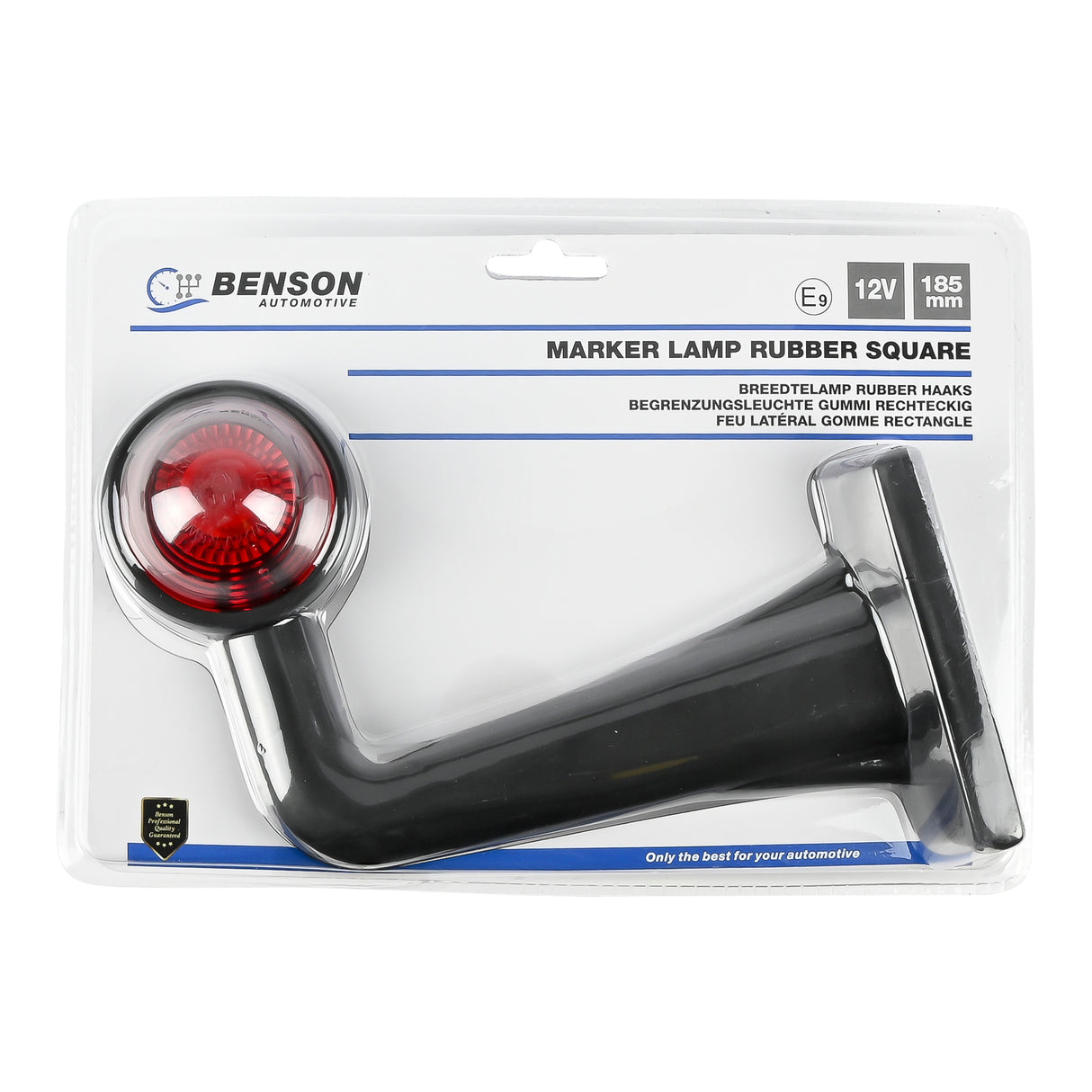 Feu latéral gomme rectangle 185 mm rouge/blanc e-mark