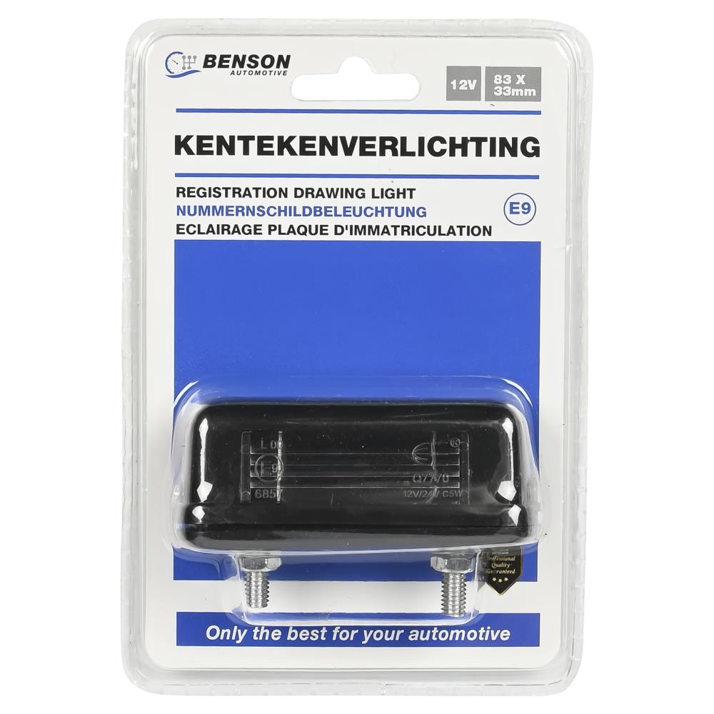 Kentekenverlichting 83 x 33 mm