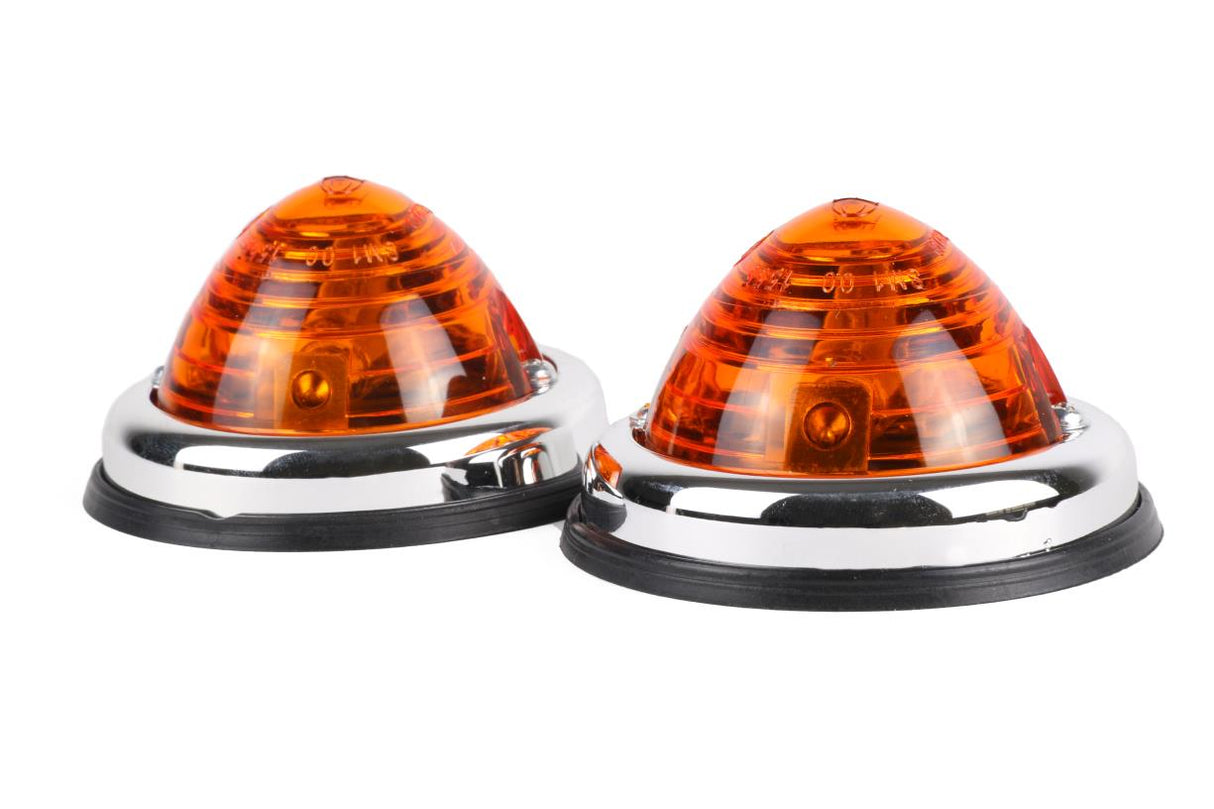 Side lamp chrome orange 70 mm 2 pcs E9