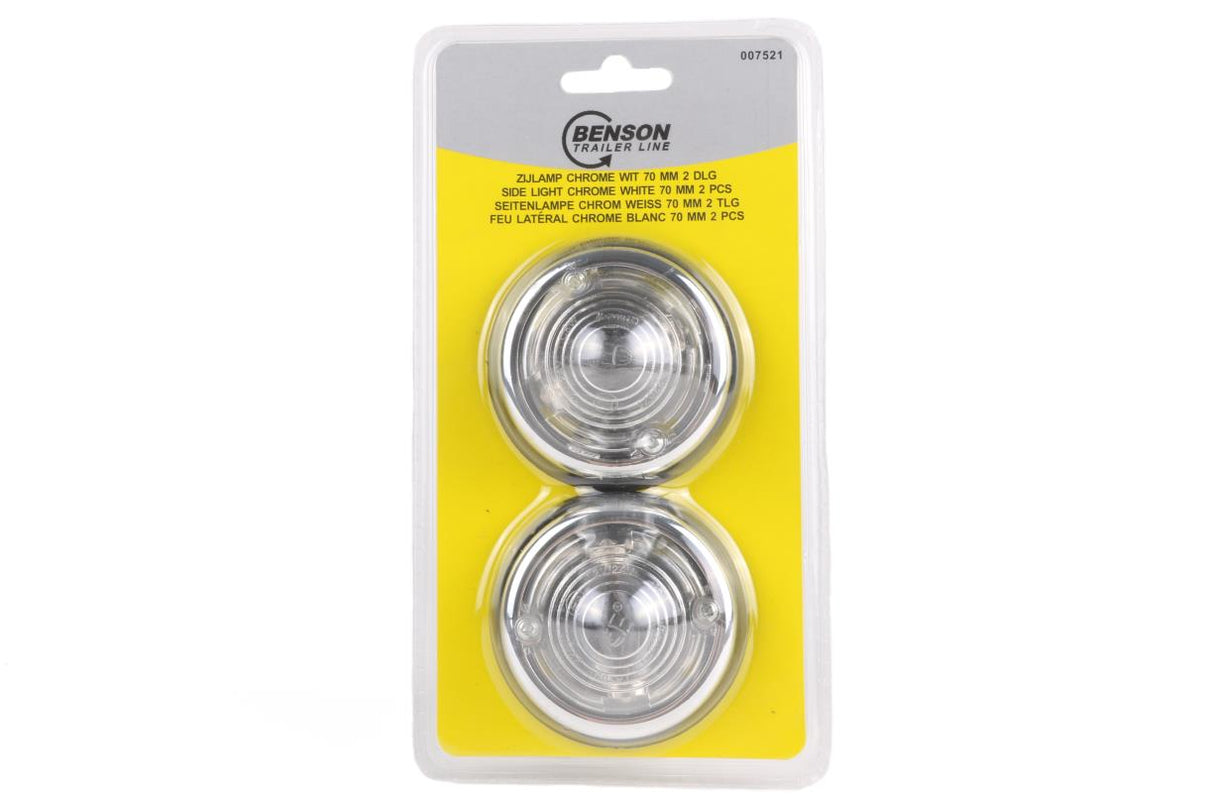 Side light chrome white 70 mm 2 pcs E9