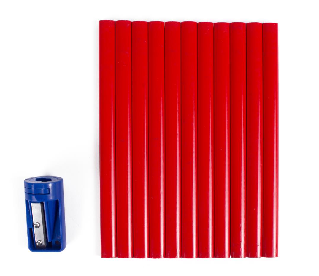 Crayon de menuiser 11 pcs + taille-crayon