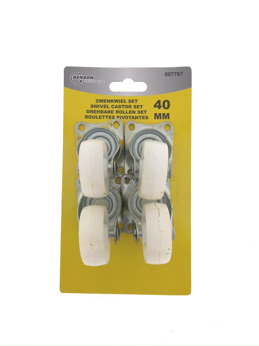 Roulettes pivotantes 40 mm blanc 4 pcs