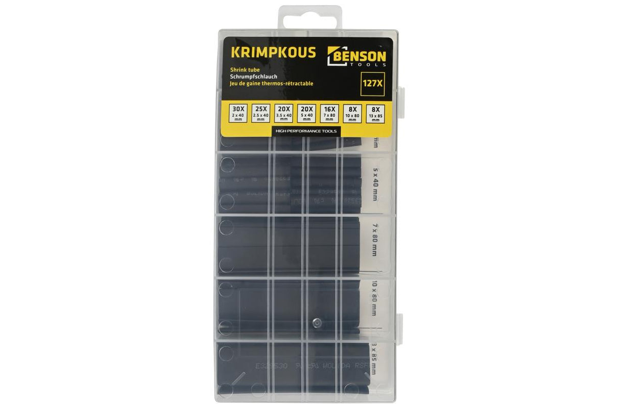 Gaine thermo-rétractable 127 pcs noires