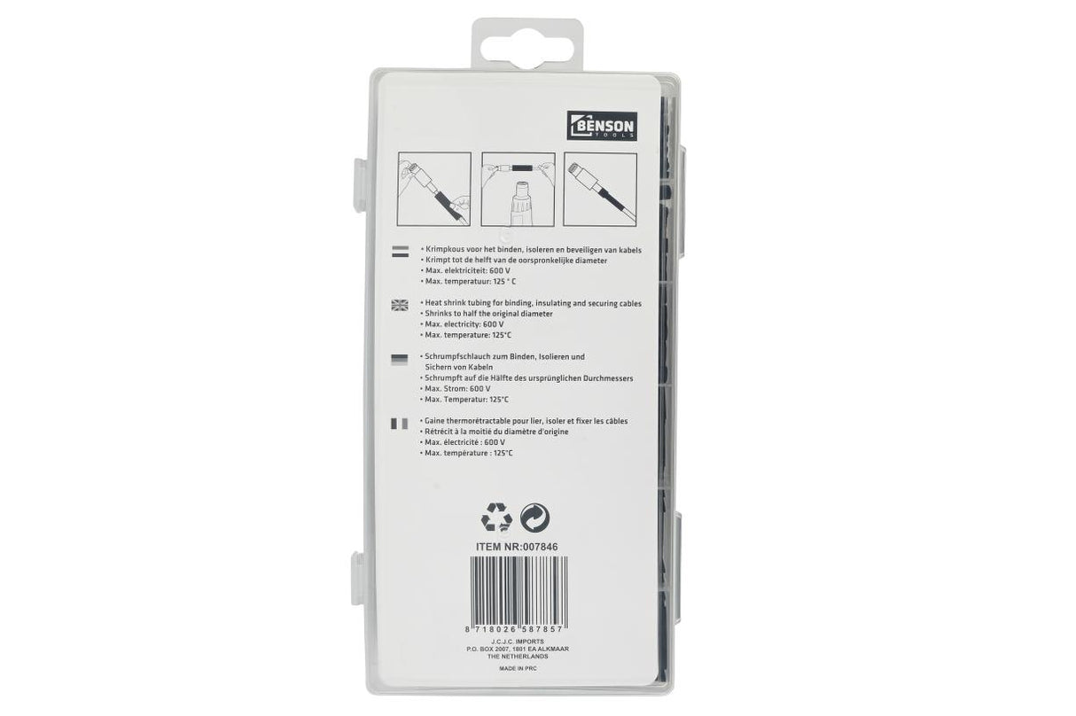 Gaine thermo-rétractable 127 pcs noires