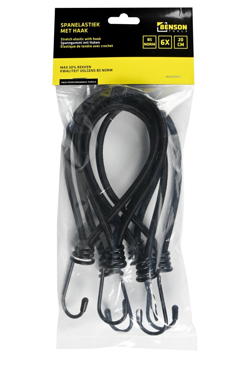 Stretch elastic with hook 6 pcs