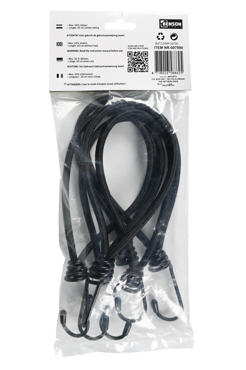 Stretch elastic with hook 6 pcs