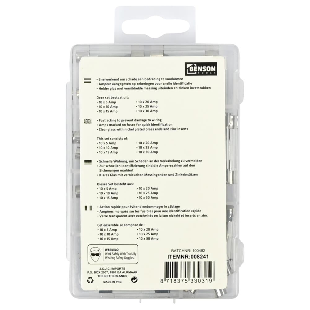 Glaszekeringen set 60 dlg