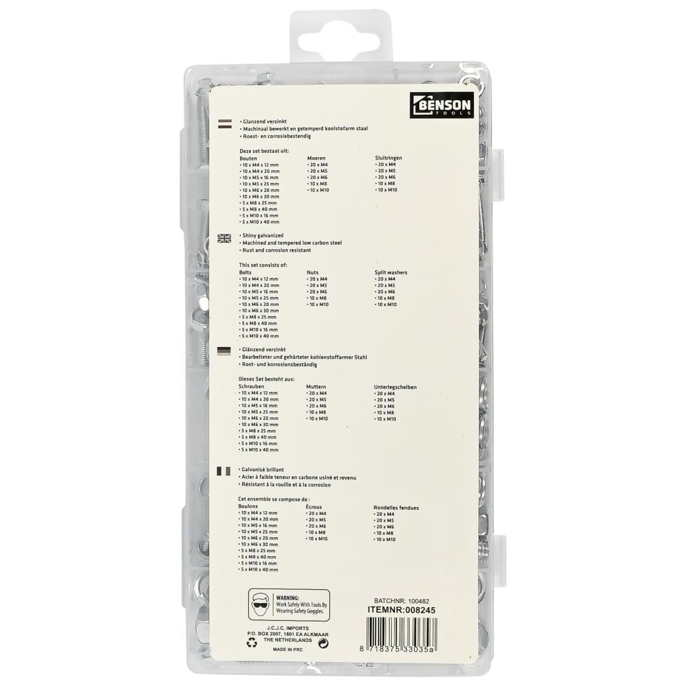 Bolt- and nut selection 240 pcs