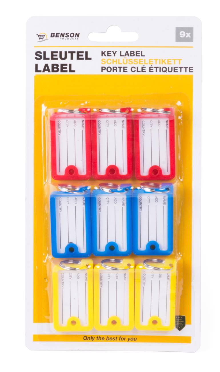 Key label 9 pcs rectangle