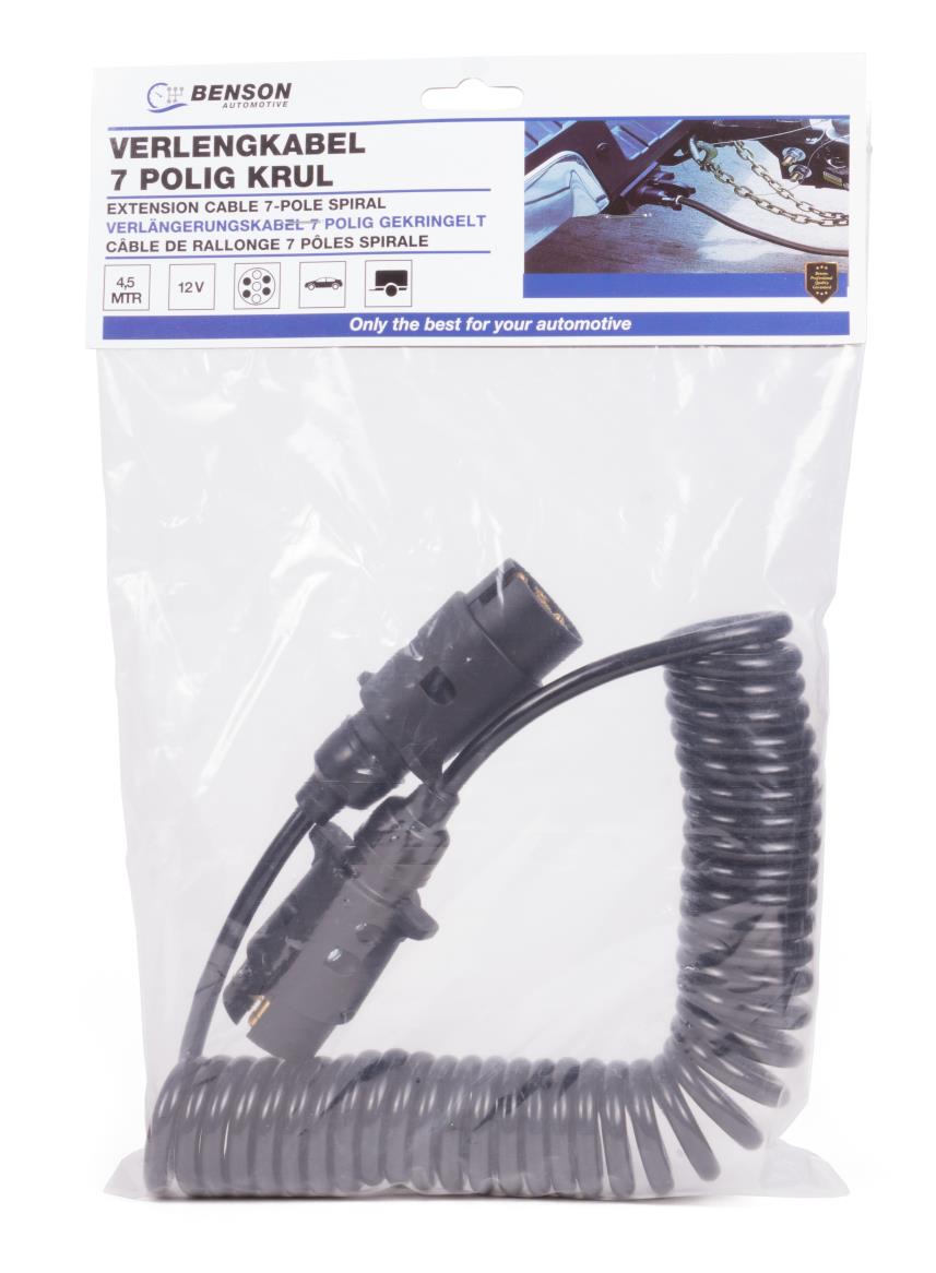 Câble de rallonge 7 pôles spirale 4,5 m