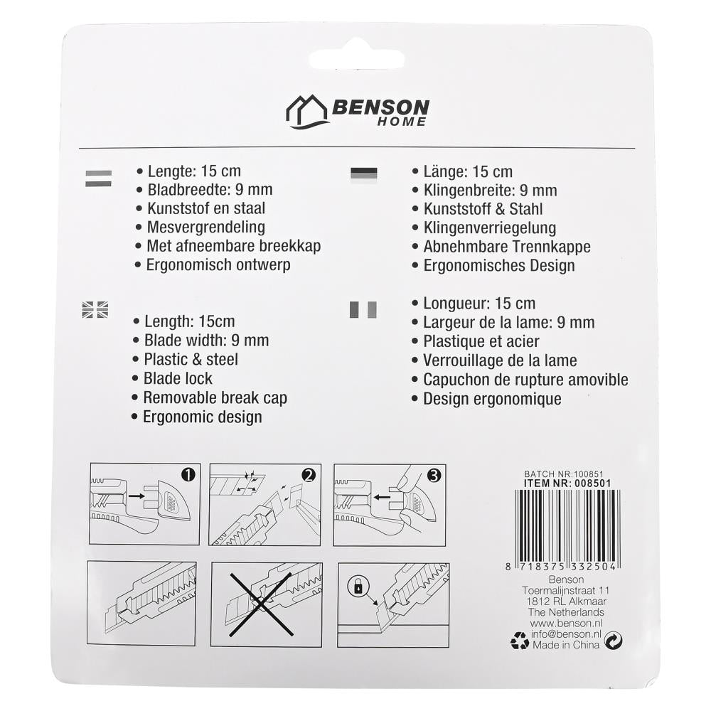 Couteau de coupeur 9 mm 6 pcs