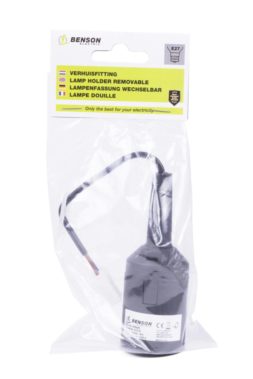 Lamp holder removable E27 black