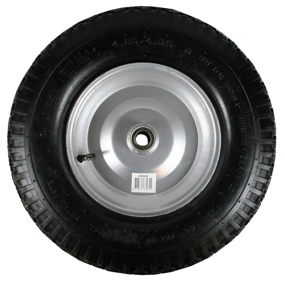Rad + Reifen gross 4.00-8" Stahlfelge