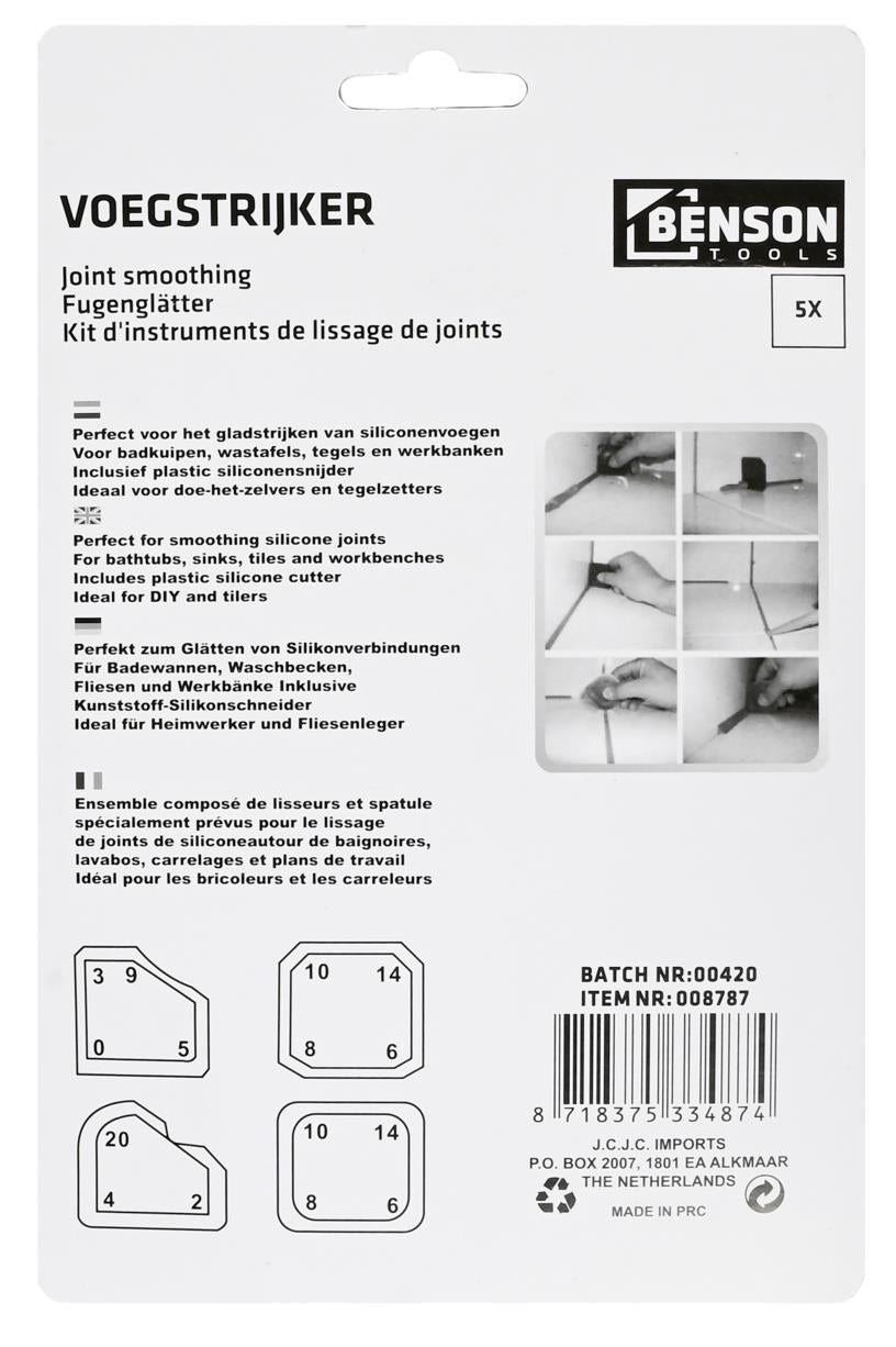 Voegstrijker set 5 dlg