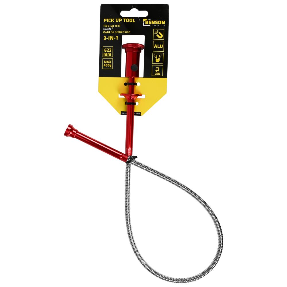 Outil préhension 3-en-1 alu + aimant + LED