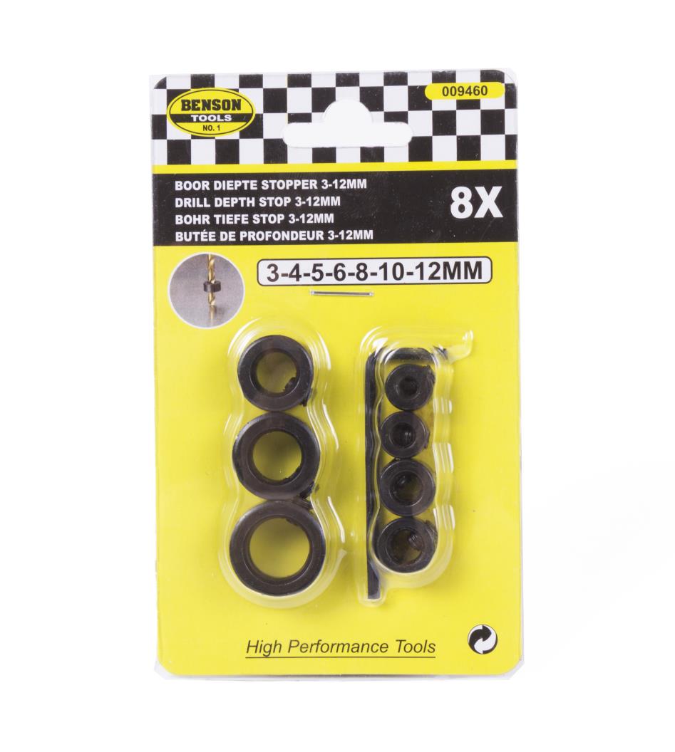 Bohrtiefenstopper 3 bis 12 mm 8-tlg