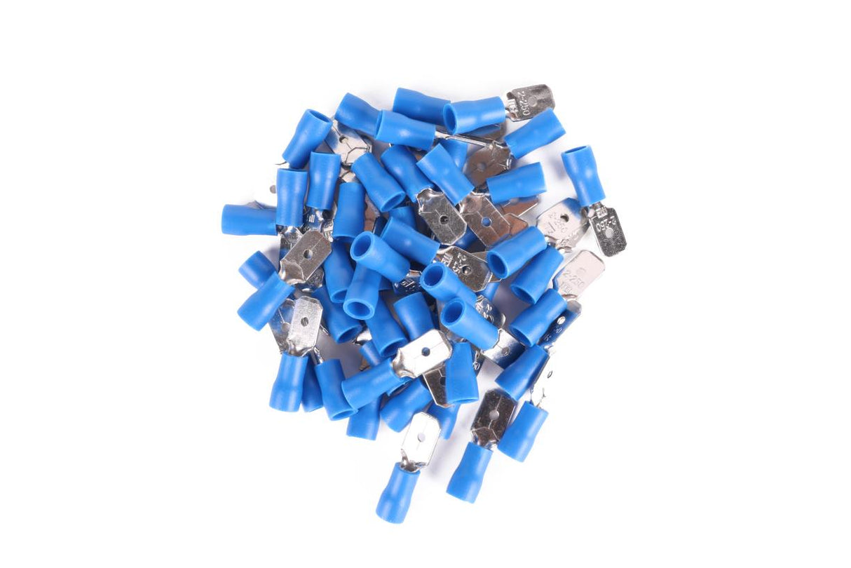 Kabelschoen 50 dlg man plat 2.5=>6.3 blauw