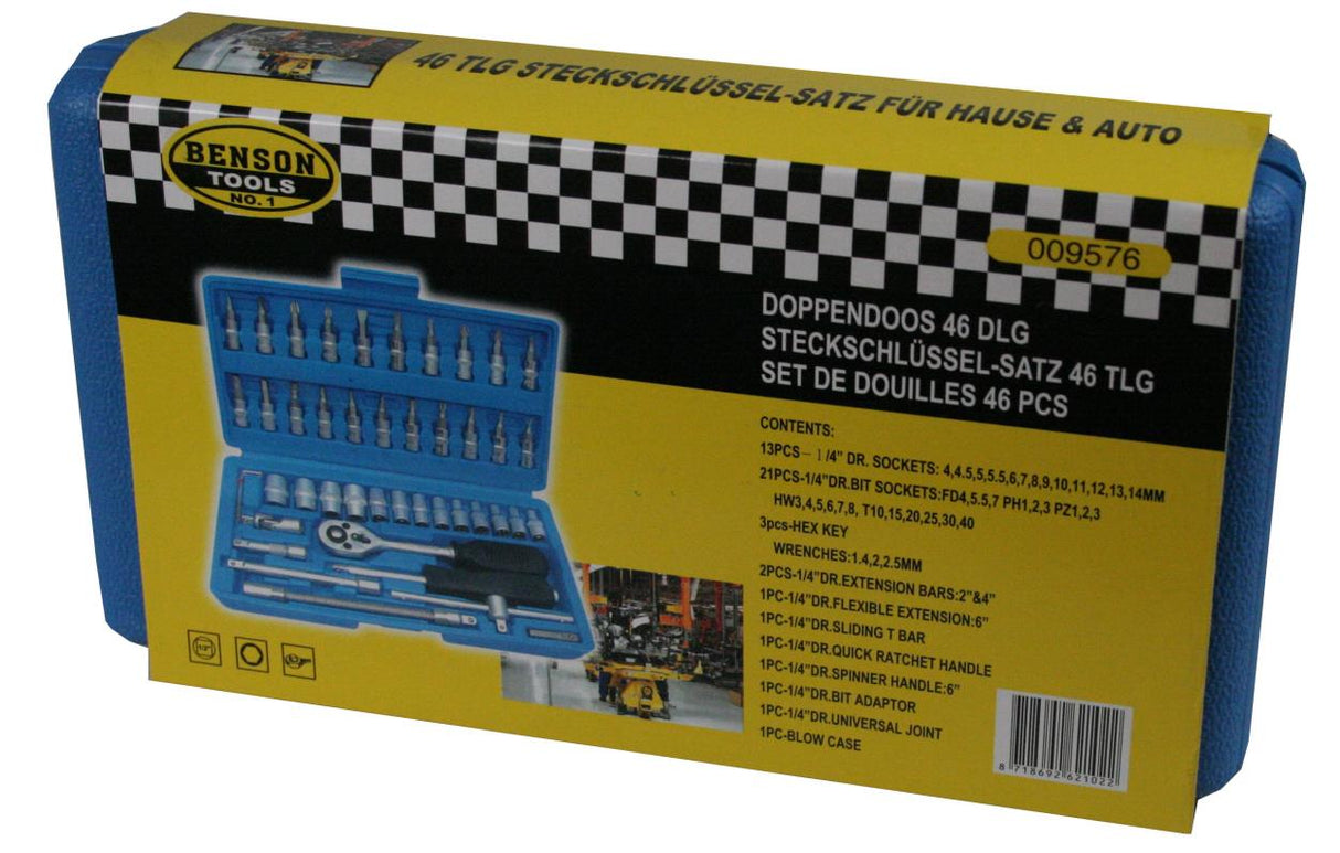 Socket set 46 pcs satin-finish
