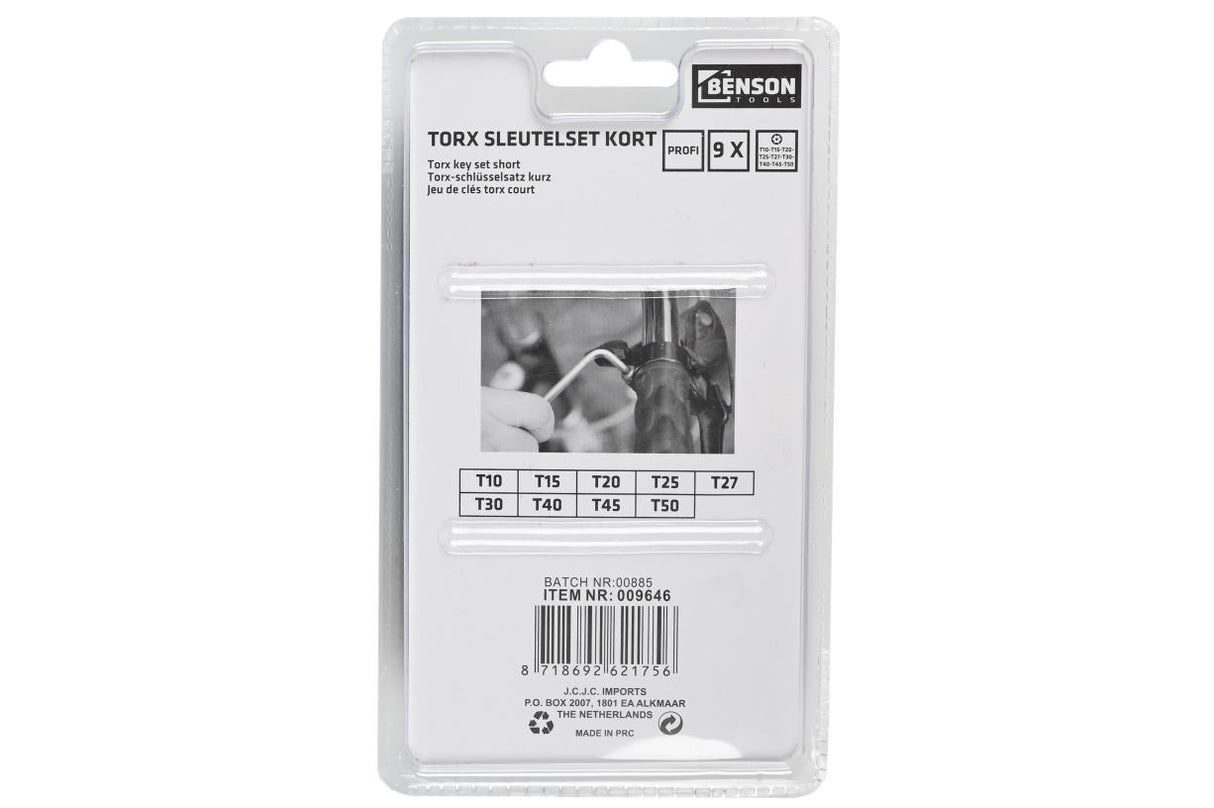 Torx wrench set short 9 pcs profi