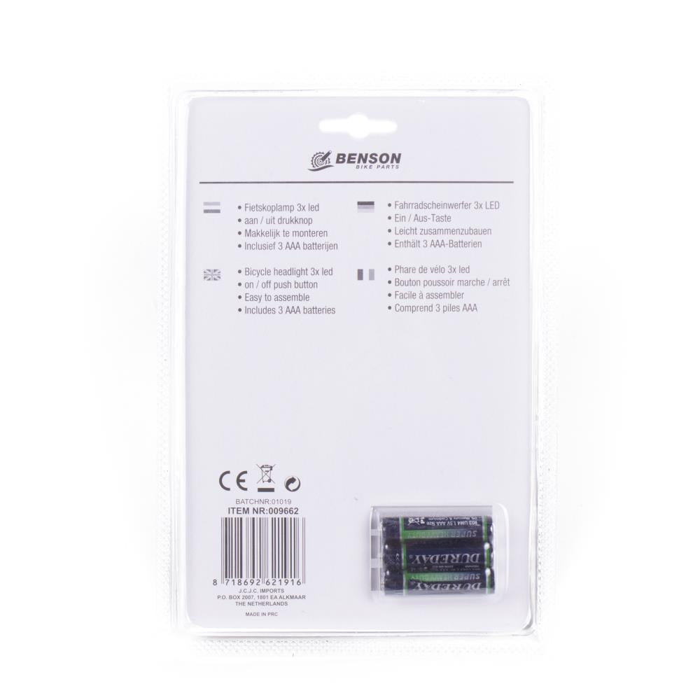 Fahrradlampe 3 LED Mix (50 Prozent schwarz)
