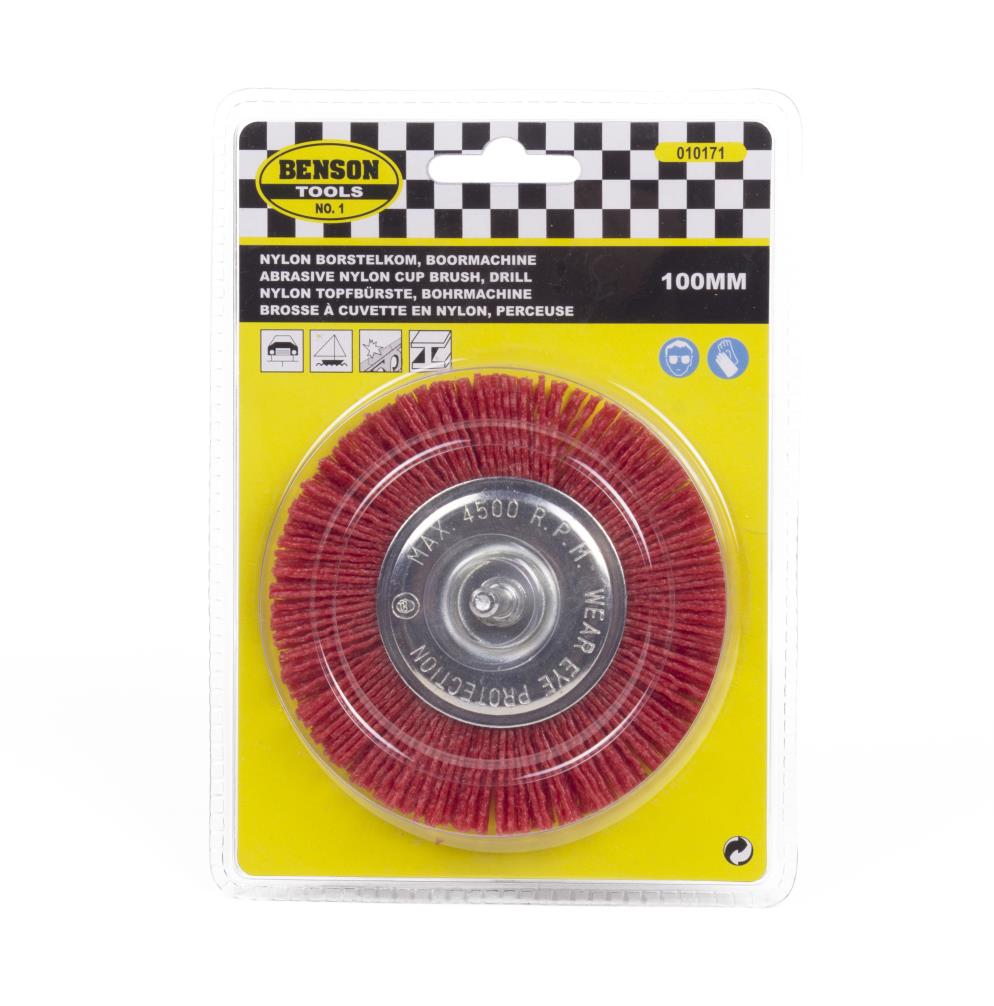 Nylon wheel brush for drill 100 mm