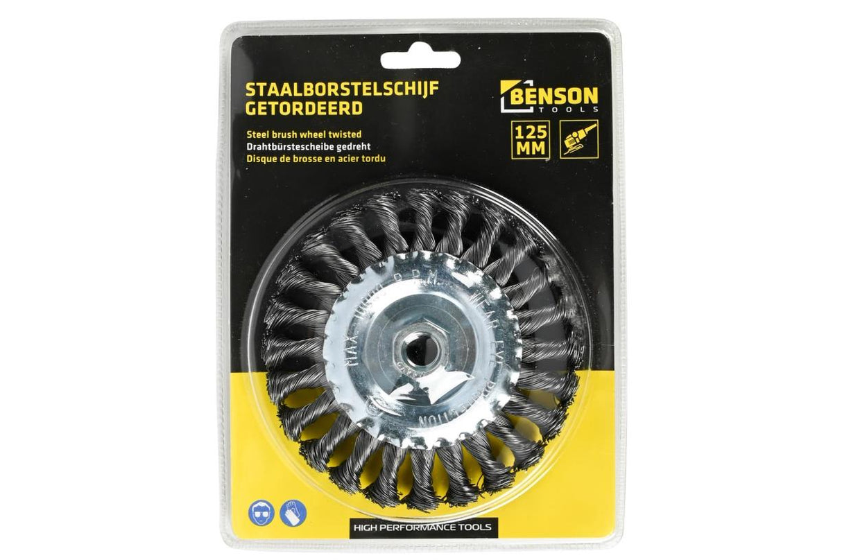 Steel brush wheel twisted for grinder 125 mm