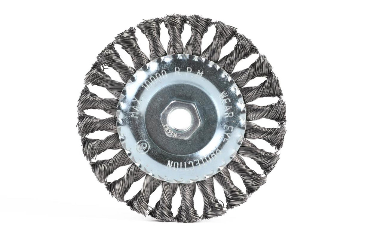 Steel brush wheel twisted for grinder 125 mm