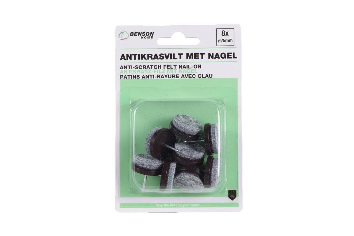 Anti-scratch felt nail-on 8 pcs 24 mm