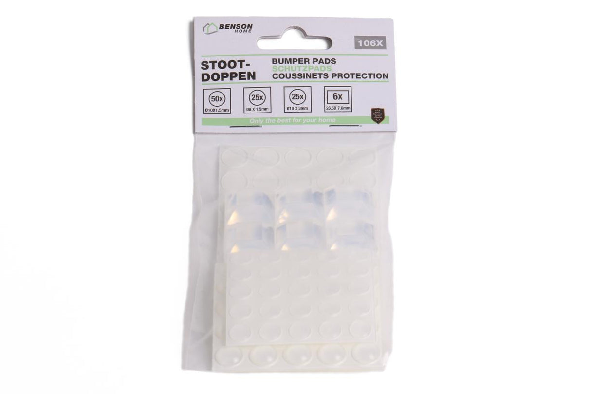 Bumper pads 106 pcs transparent sorted
