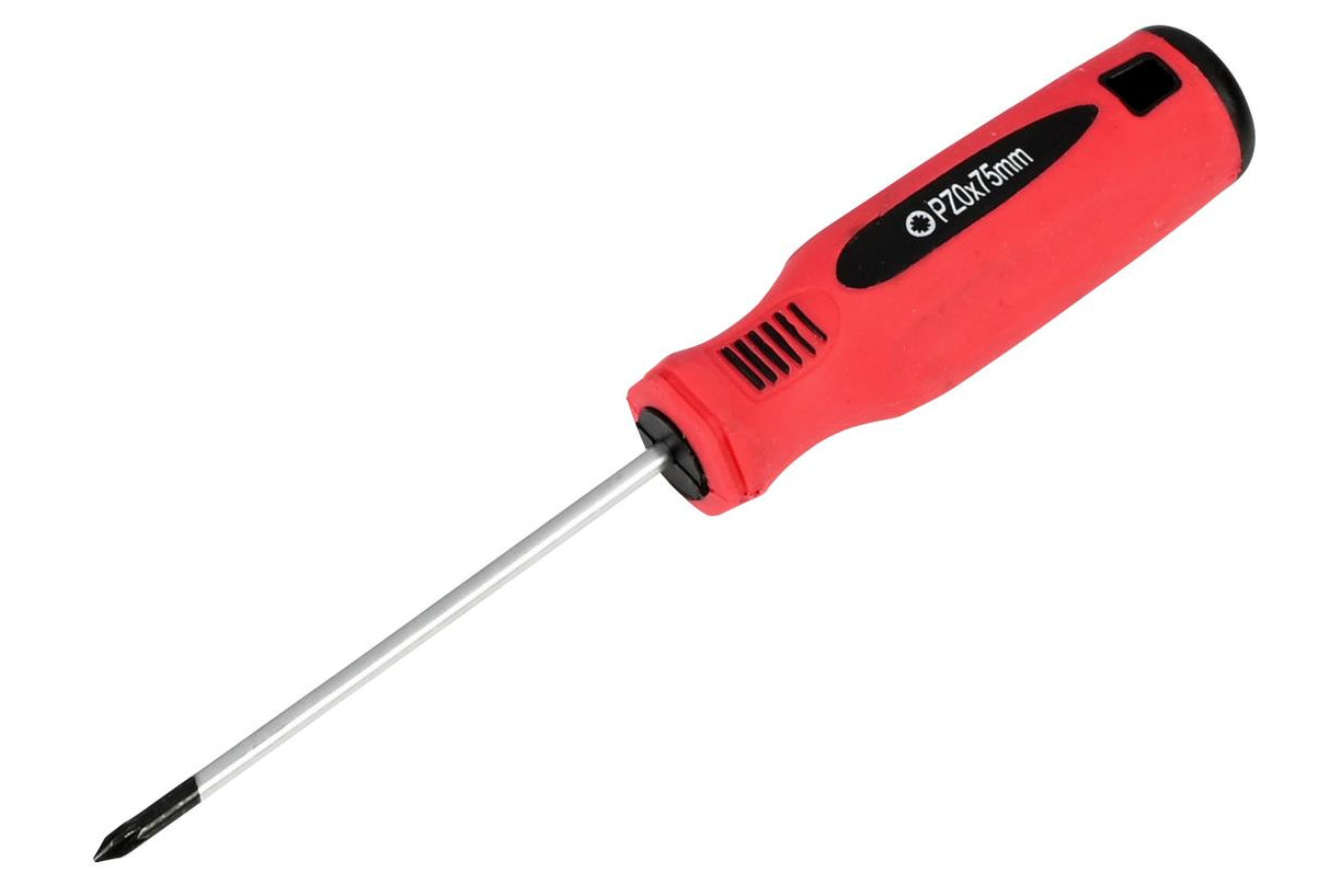 Screwdriver pozi PZ0 x 75 red/black Cr-V