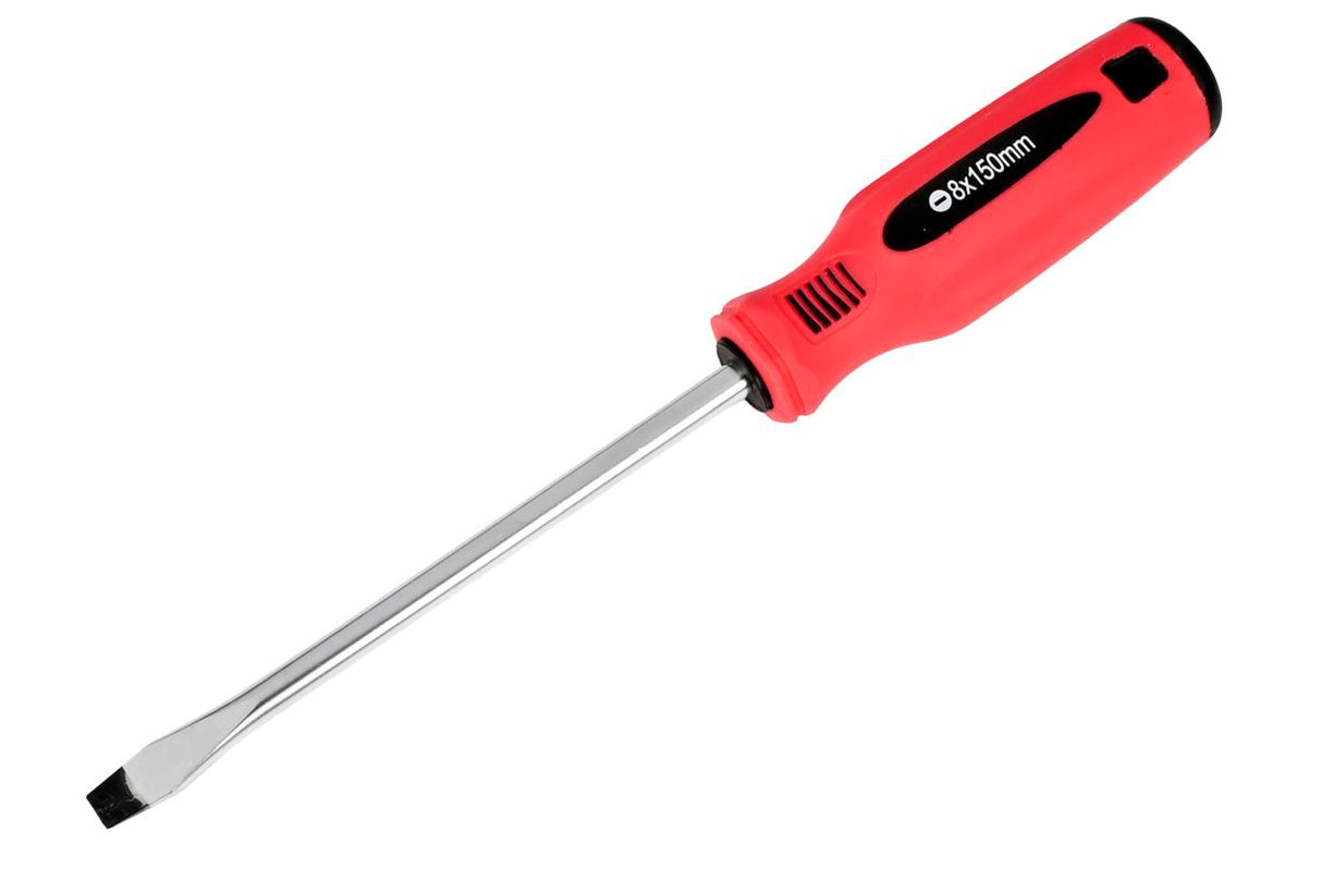 Schlitz-Schraubendreher 8 x 150 Rot/schwarz Cr-V