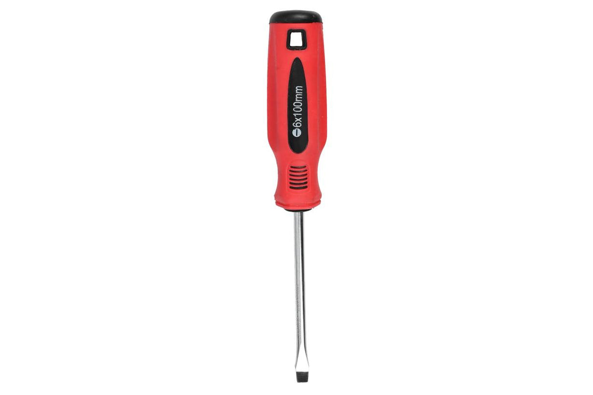 Schroevendraaier plat 6 x 100 rood/zwart Cr-V