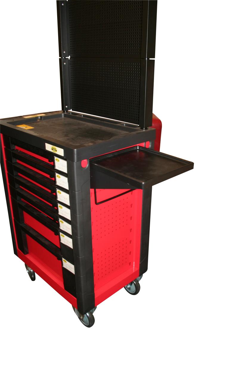 Papierrolhouder + tray voor gereedschapstrolleys