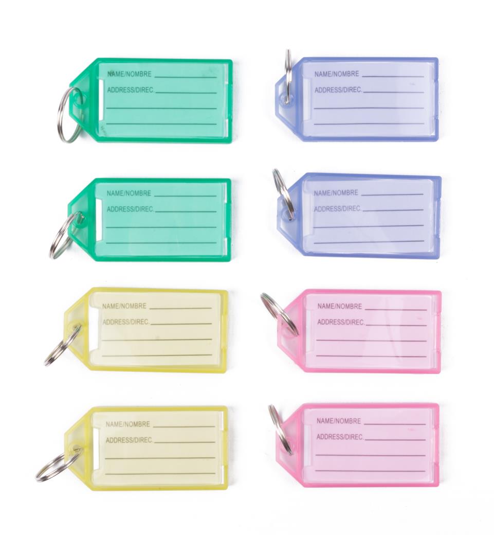 Porte clé étiquette 8 pcs easy click