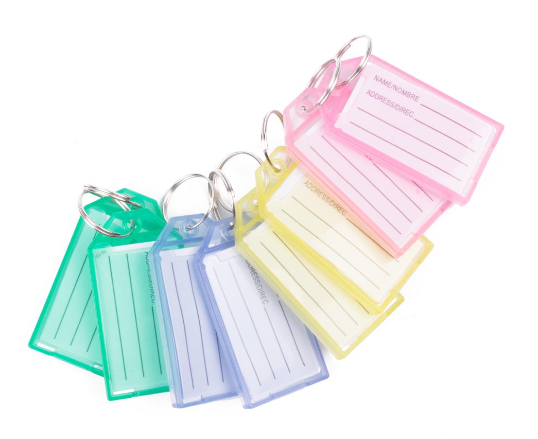 Porte clé étiquette 8 pcs easy click