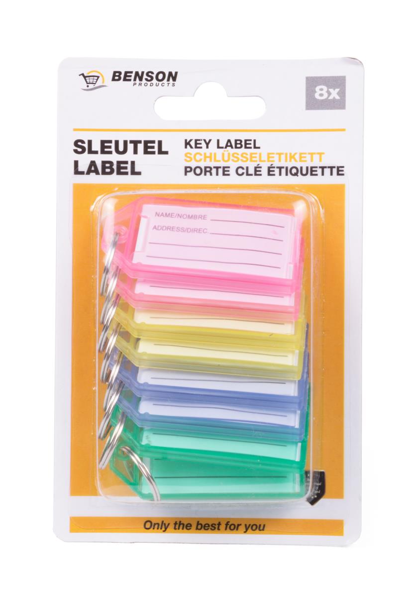 Porte clé étiquette 8 pcs easy click