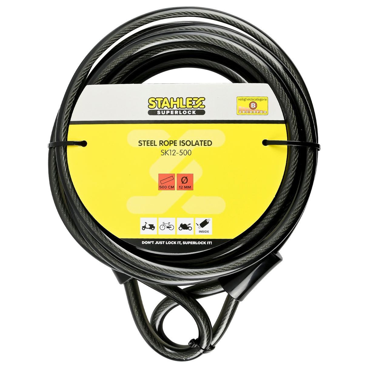 Cable d'acier isolé 12 mm x 5 m