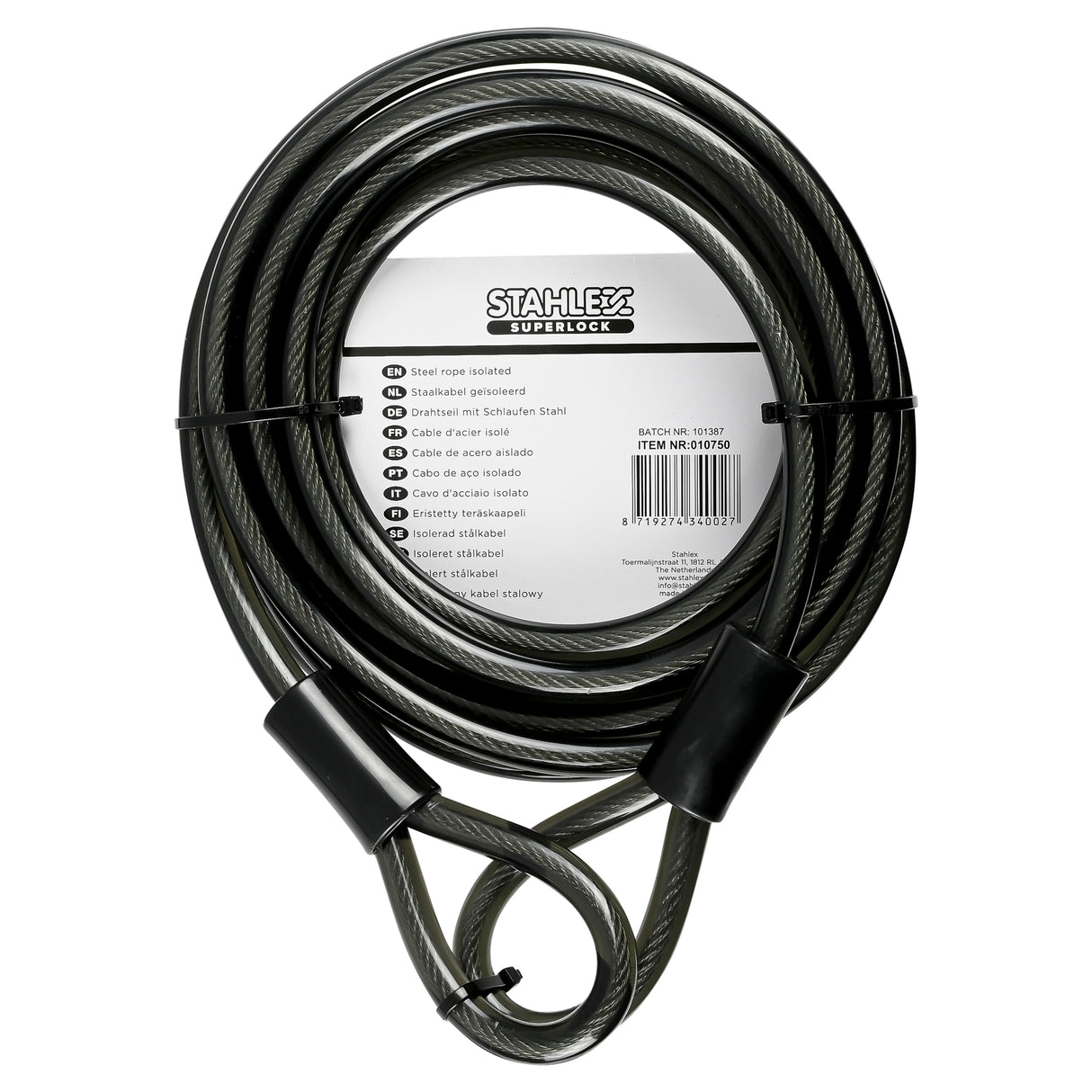 Cable d'acier isolé 12 mm x 5 m