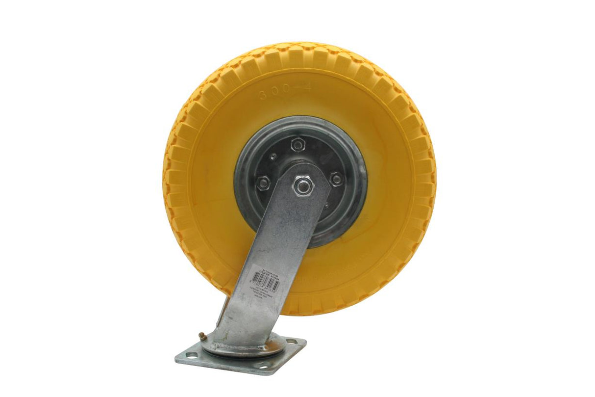Roulette pivotante + pneu PU 10" 3.00-4"