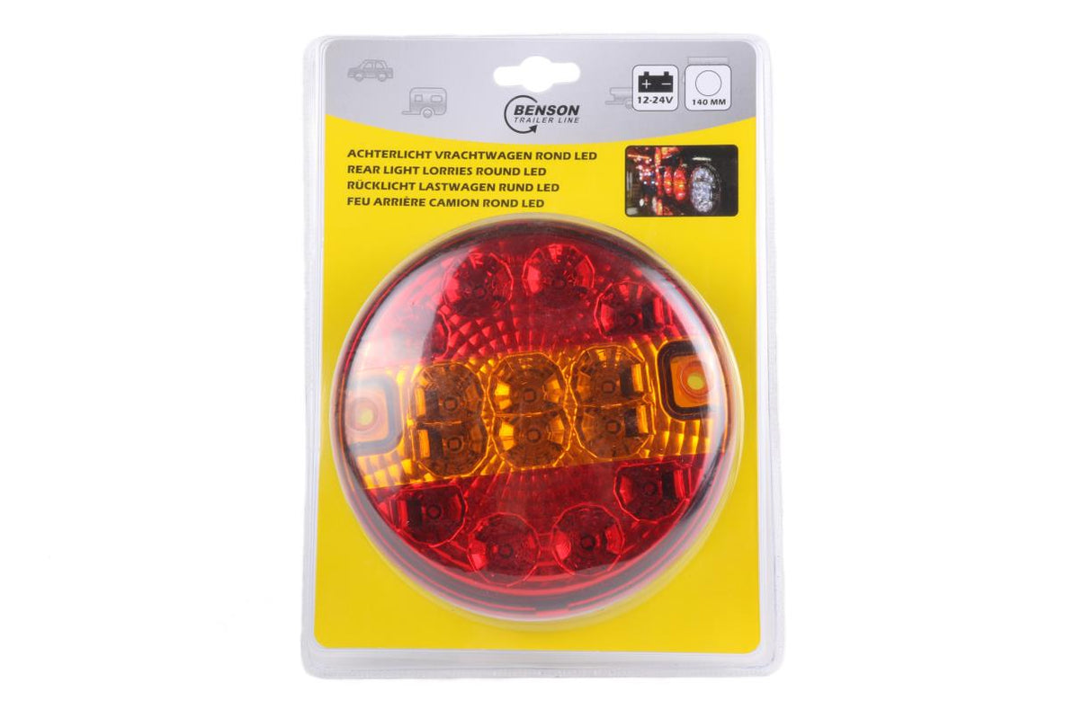Feu arrière camion rond LED 140 mm