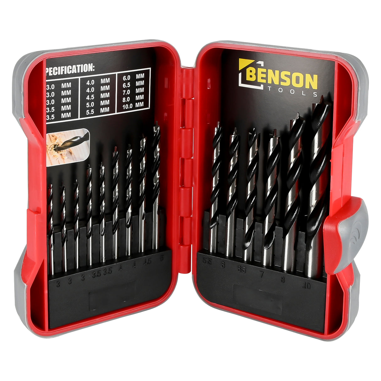Jeu de forets 15 pcs bois hardcase