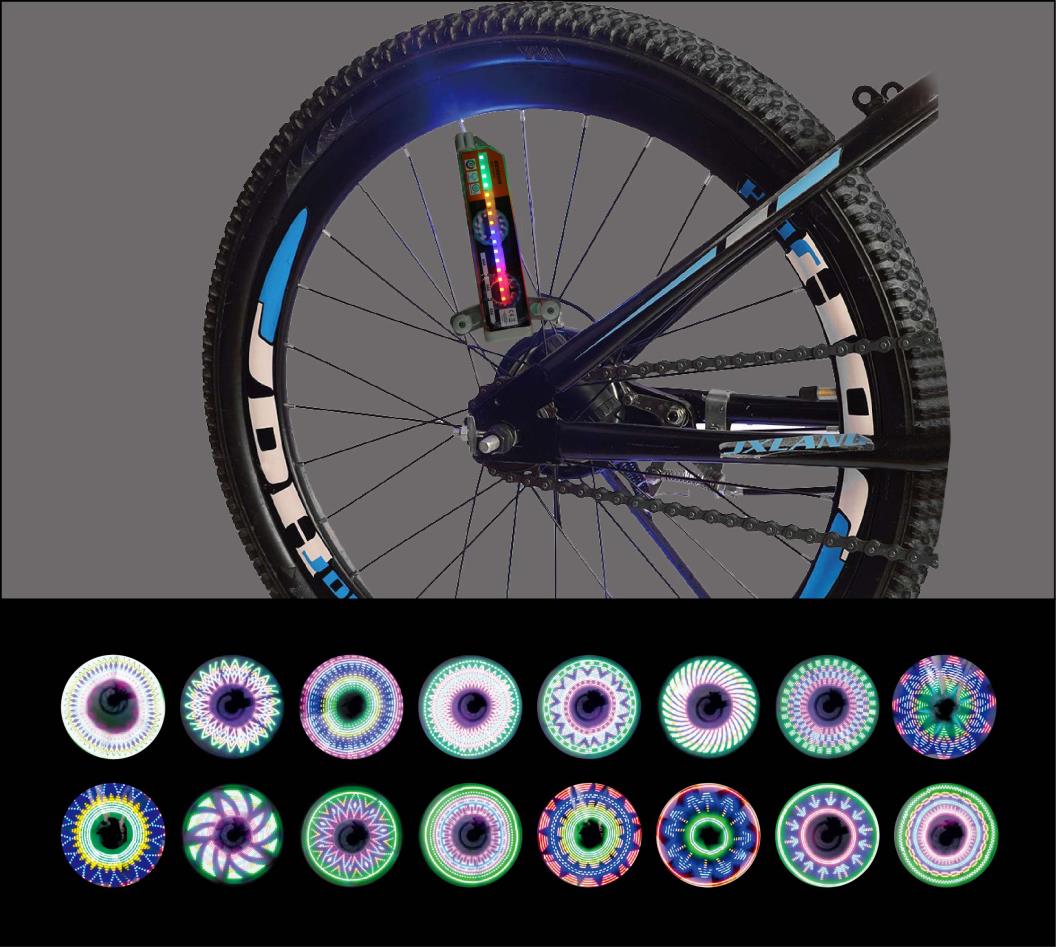 LED Fahrradbeleuchtung Farbe Rad 32 Muster