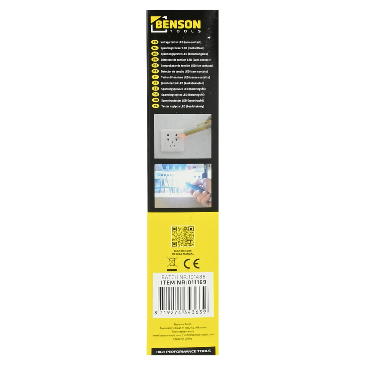 Non-conductive voltage tester with LED